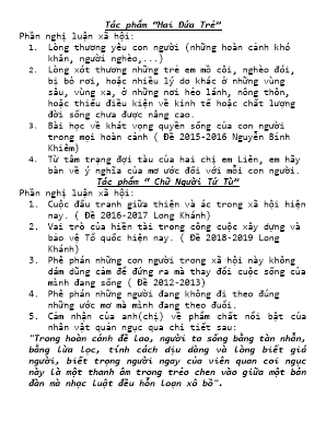 Đề cương ôn tập học kì I môn Ngữ văn Lớp 11